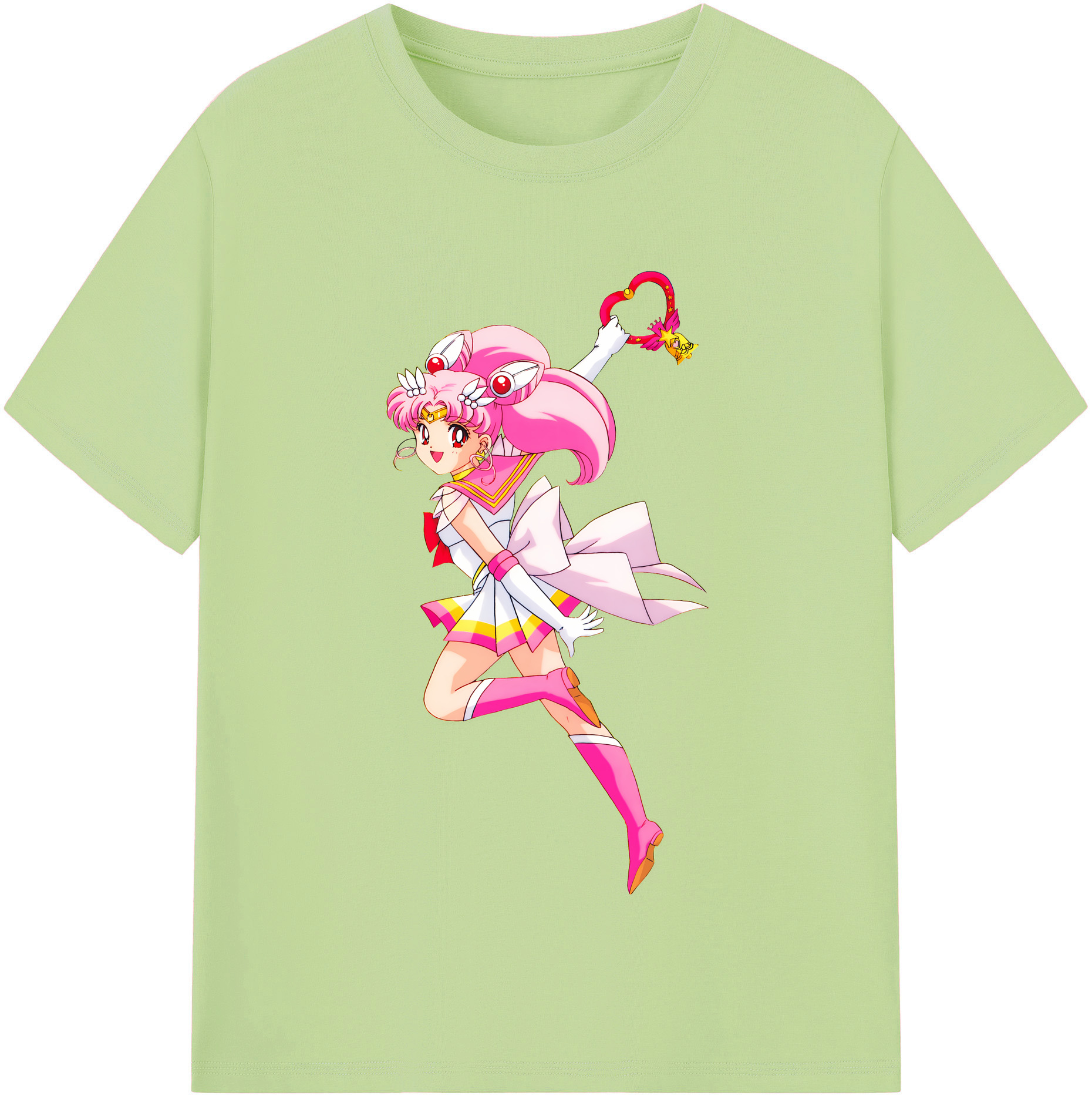 （画像用） 美少女戦士セーラームーン ちびうさ Sailor Moon Chibiusa Tsukino Usagi Small Lady Serenity 綿100％半袖Tシャツ（フロントプリント）